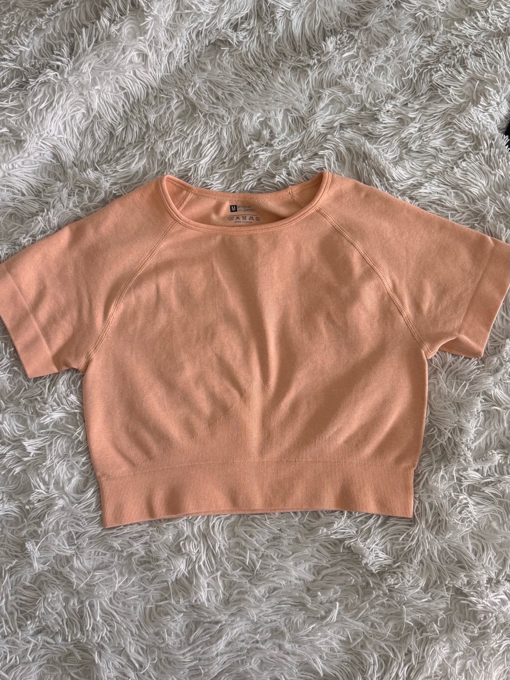 Amazon Peach Short Sleeve Crop Top